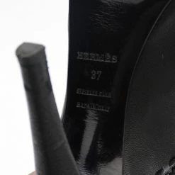 Hermes Black Woven Lace Up Peep Toe Booties Size 37 For Men -Deals Hermes Store luxury men hermes used shoes p23807 010