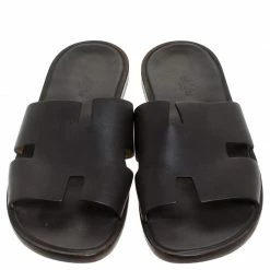 Hermes Dark Brown Leather Izmir Flat Slides Size 44 For Men 12 Hermes Dark Brown Leather Izmir Flat Slides Size 44 For Men -Deals Hermes Store luxury men hermes used shoes p243963 005