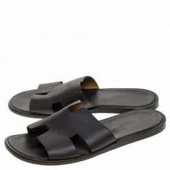 Hermes Dark Brown Leather Izmir Flat Slides Size 44 For Men 13 Hermes Dark Brown Leather Izmir Flat Slides Size 44 For Men -Deals Hermes Store luxury men hermes used shoes p243963 008