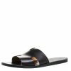 Hermes Black Leather Izmir Flat Slides Size 44.5 For Men -Deals Hermes Store luxury men hermes used shoes p260712 1578287769 003