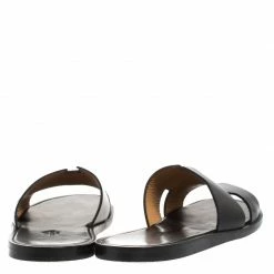 Hermes Black Leather Izmir Flat Slides Size 44.5 For Men -Deals Hermes Store luxury men hermes used shoes p260712 1578287782 006