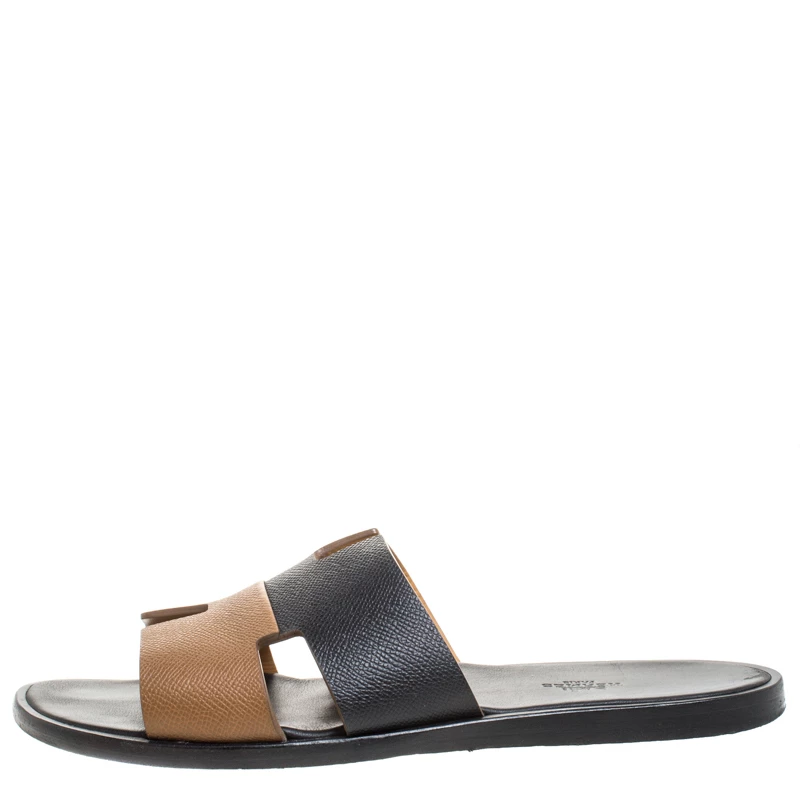 Hermes Two Tone Textured Leather Izmir Sandals Size 42.5 For Men 4 Hermes Two Tone Textured Leather Izmir Sandals Size 42.5 For Men - Image 2