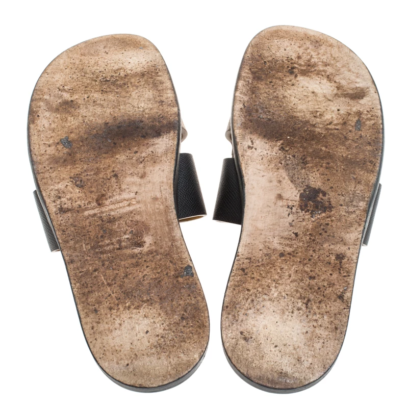 Hermes Two Tone Textured Leather Izmir Sandals Size 42.5 For Men 8 Hermes Two Tone Textured Leather Izmir Sandals Size 42.5 For Men - Image 6