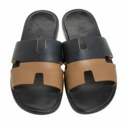 Hermes Two Tone Textured Leather Izmir Sandals Size 42.5 For Men 12 Hermes Two Tone Textured Leather Izmir Sandals Size 42.5 For Men -Deals Hermes Store luxury men hermes used shoes p260989 005