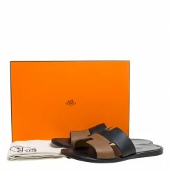 Hermes Two Tone Textured Leather Izmir Sandals Size 42.5 For Men 17 Hermes Two Tone Textured Leather Izmir Sandals Size 42.5 For Men -Deals Hermes Store luxury men hermes used shoes p260989 008