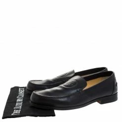 Hermes Black Logo Embossed Leather Slip On Loafers Size 41 For Men 17 Hermes Black Logo Embossed Leather Slip On Loafers Size 41 For Men -Deals Hermes Store luxury men hermes used shoes p268386 008