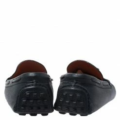 Hermes Blue Leather Slip On Loafers Size 42 For Men -Deals Hermes Store luxury men hermes used shoes p270597 006