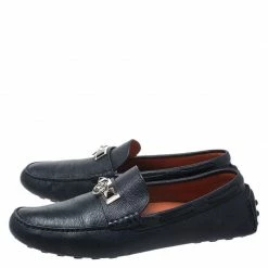 Hermes Blue Leather Slip On Loafers Size 42 For Men -Deals Hermes Store luxury men hermes used shoes p270597 007