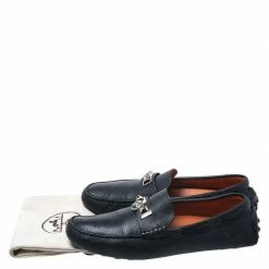 Hermes Blue Leather Slip On Loafers Size 42 For Men -Deals Hermes Store luxury men hermes used shoes p270597 008