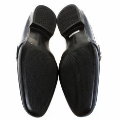 Hermes Marine Blue Leather Dan Loafers Size 43.5 For Men -Deals Hermes Store luxury men hermes used shoes p271356 002