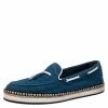 Hermes Teal/White Canvas And Leather Trim Optimiste Espadrille Moccasins Size 43 For Men -Deals Hermes Store luxury men hermes used shoes p279346 004