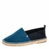 Hermes Teal/Dark Blue Colorblock Canvas Espadrilles Size 42 For Men -Deals Hermes Store luxury men hermes used shoes p279429 006