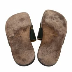 Hermes Green Leather Izmir Flat Slides Size 43.5 For Men -Deals Hermes Store luxury men hermes used shoes p317660 006