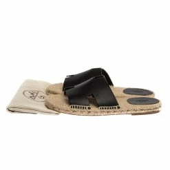 Hermes Black Leather Antigua Espadrille Sandals Size 41 For Men -Deals Hermes Store luxury men hermes used shoes p325475 008