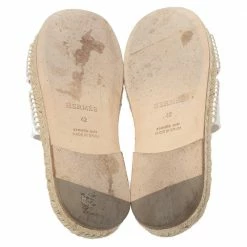 Hermes White Antigua Espadrille Sandals Size 42 For Men -Deals Hermes Store luxury men hermes used shoes p333578 005