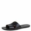 Hermes Hermès Black Leather Izmir Slide Sandals Size 46.5 For Men -Deals Hermes Store luxury men hermes used shoes p334860 006