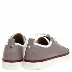 Hermes Grey/White Leather Giocco Low Top Sneakers Size 44.5 For Men -Deals Hermes Store luxury men hermes used shoes p335186 005