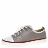 Hermes Grey/White Leather Giocco Low Top Sneakers Size 44.5 For Men