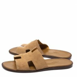 Hermes Beige Suede Izmir Sandals Size 43 For Men -Deals Hermes Store luxury men hermes used shoes p349761 007