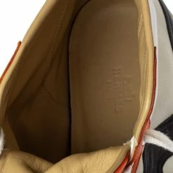 Hermes Tri Color Leather Quantum High Top Sneakers Size 45 For Men -Deals Hermes Store luxury men hermes used shoes p360410 008