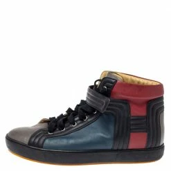 Hermes Multicolor Leather Lions High Top Sneakers Size 44 For Men -Deals Hermes Store luxury men hermes used shoes p360413 003