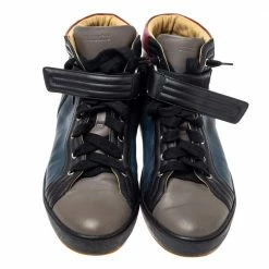 Hermes Multicolor Leather Lions High Top Sneakers Size 44 For Men -Deals Hermes Store luxury men hermes used shoes p360413 005