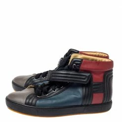 Hermes Multicolor Leather Lions High Top Sneakers Size 44 For Men -Deals Hermes Store luxury men hermes used shoes p360413 006