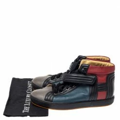 Hermes Multicolor Leather Lions High Top Sneakers Size 44 For Men -Deals Hermes Store luxury men hermes used shoes p360413 007