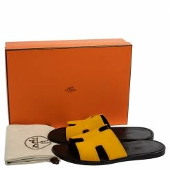 Hermes Yellow Fabric Izmir Sandals Size 43 For Men -Deals Hermes Store luxury men hermes used shoes p361484 001