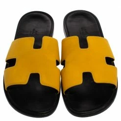 Hermes Yellow Fabric Izmir Sandals Size 43 For Men -Deals Hermes Store luxury men hermes used shoes p361484 002