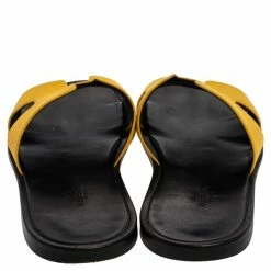 Hermes Yellow Fabric Izmir Sandals Size 43 For Men -Deals Hermes Store luxury men hermes used shoes p361484 004