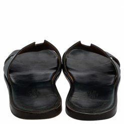 Hermes Blue Leather Izmir Sandals Size 43 For Men -Deals Hermes Store luxury men hermes used shoes p361485 003