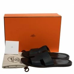 Hermes Blue Leather Izmir Sandals Size 43 For Men -Deals Hermes Store luxury men hermes used shoes p361485 009