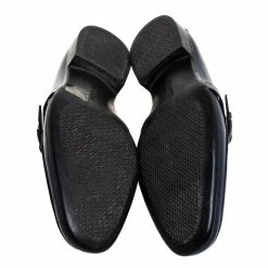 Hermes Navy Blue Leather Dan Loafers Size 43.5 For Men -Deals Hermes Store luxury men hermes used shoes p374471 002