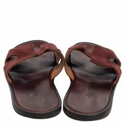 Hermes Brown Suede Izmir Sandals Size 43 For Men -Deals Hermes Store luxury men hermes used shoes p385903 005