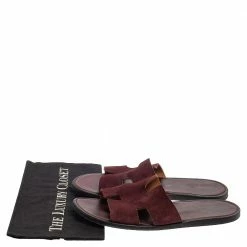 Hermes Brown Suede Izmir Sandals Size 43 For Men -Deals Hermes Store luxury men hermes used shoes p385903 008