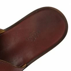 Hermes Burgundy Leather Izmir Slides Sandals Size 43 For Men -Deals Hermes Store luxury men hermes used shoes p394735 008
