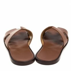 Hermes Brown Leather Izmir Sandals Size 43 For Men -Deals Hermes Store luxury men hermes used shoes p397625 002
