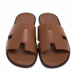 Hermes Brown Leather Izmir Sandals Size 43 For Men -Deals Hermes Store luxury men hermes used shoes p397625 003