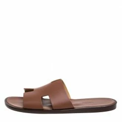Hermes Brown Leather Izmir Sandals Size 43 For Men -Deals Hermes Store luxury men hermes used shoes p397625 004