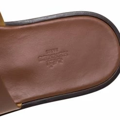 Hermes Brown Leather Izmir Sandals Size 43 For Men -Deals Hermes Store luxury men hermes used shoes p397625 005