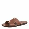Hermes Brown Leather Izmir Sandals Size 43 For Men -Deals Hermes Store luxury men hermes used shoes p397625 006
