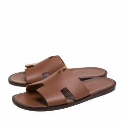 Hermes Brown Leather Izmir Sandals Size 43 For Men -Deals Hermes Store luxury men hermes used shoes p397625 007