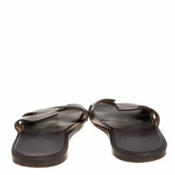 Hermes Dark Brown Leather Izmir Flat Sandals Size 40.5 For Men 14 Hermes Dark Brown Leather Izmir Flat Sandals Size 40.5 For Men -Deals Hermes Store luxury men hermes used shoes p402549 002