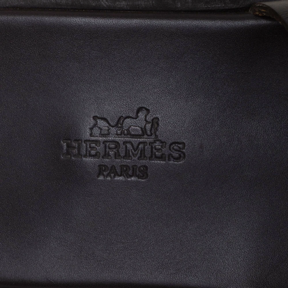 Hermes Dark Brown Leather Izmir Flat Sandals Size 40.5 For Men 9 Hermes Dark Brown Leather Izmir Flat Sandals Size 40.5 For Men - Image 7