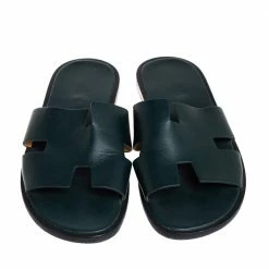 Hermes Hermés Green Leather Izmir Flats Sandals Size 41.5 For Men 12 Hermes Hermés Green Leather Izmir Flats Sandals Size 41.5 For Men -Deals Hermes Store luxury men hermes used shoes p407066 006