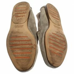 Hermes Grey Suede Bow Slip On Loafers Size 42 For Men -Deals Hermes Store luxury men hermes used shoes p410396 003