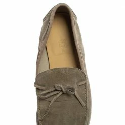 Hermes Grey Suede Bow Slip On Loafers Size 42 For Men -Deals Hermes Store luxury men hermes used shoes p410396 004