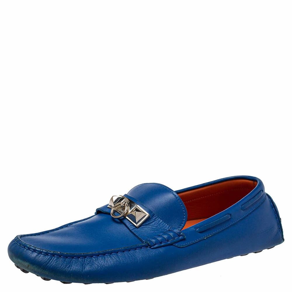 Hermes Hermés Blue Leather Slip On Loafers Size 43 For Men 3 Hermes Hermés Blue Leather Slip On Loafers Size 43 For Men