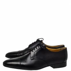 Hermes Black Leather Lace Up Oxfords Size 42 For Men -Deals Hermes Store luxury men hermes used shoes p423779 003